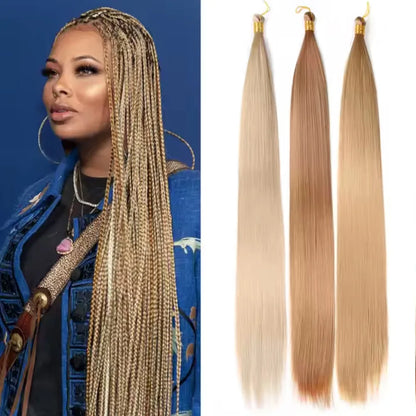 Wholesale Dyed Long Straight Hair Wigs Machine Double Weft High Temperature Fiber Braided Bulk Hair Bundle 150g