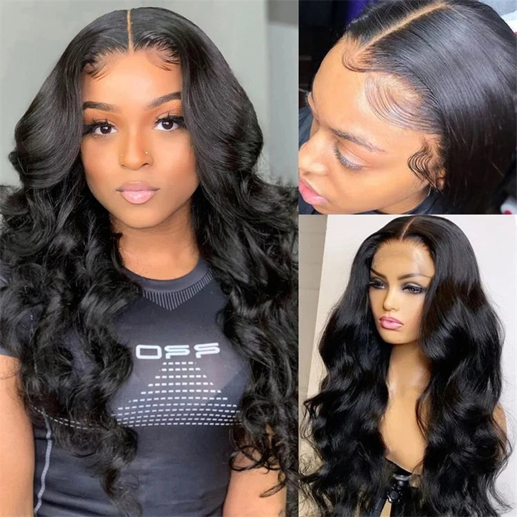 10A Raw Indian Hair Lace Frontal Human Hair Wigs,Glueless Full HD Lace Wigs Human Hair Lace Front,Body Wave Wigs for Black Women