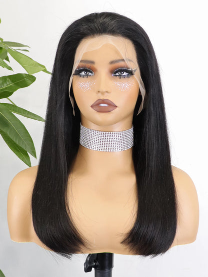Glueless Cheap Wholesale 100 Natural Raw Indian Long Straight Human Hair Wigs 13x4 HD Transparent Lace Front Wigs Pre Plucked
