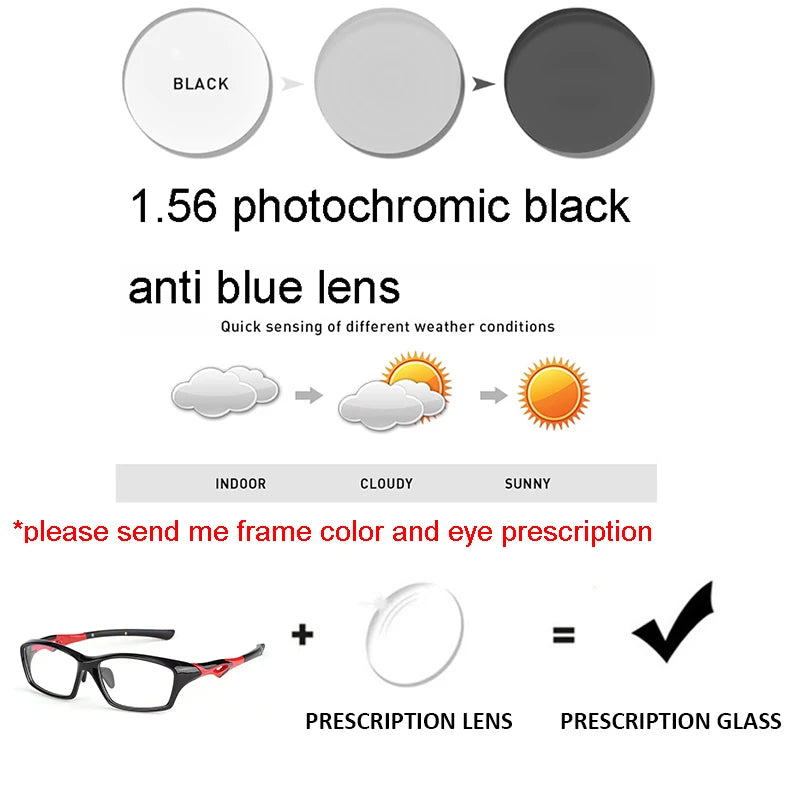 Progressive Prescription Running Glasses Sports Glasses Football Basketball Eyeglasses Photochromic Lens
