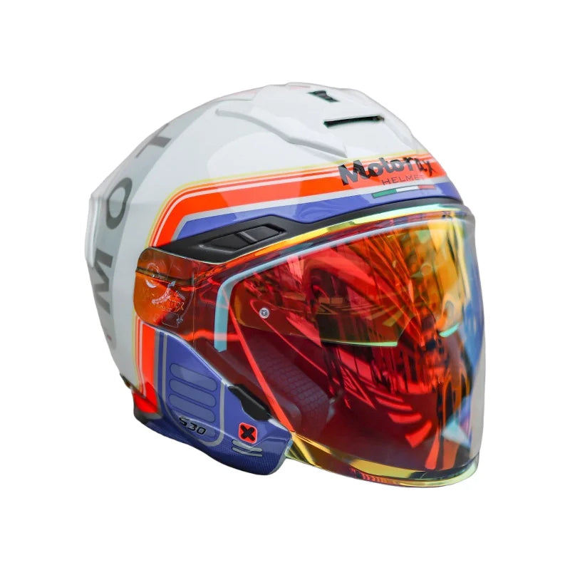 Motorax S30 Dual Visor Half Helmet Summer Riding Safety Helmet for Men and Women