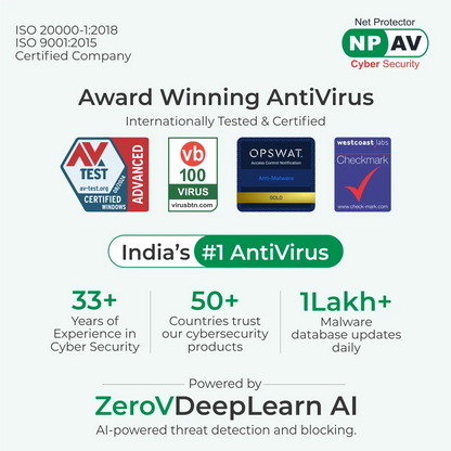 Digital Security Software Net Protector Antivirus Total Security 1 User 3 Year Subscription (Email Delivery in 1 Hour - No CD)