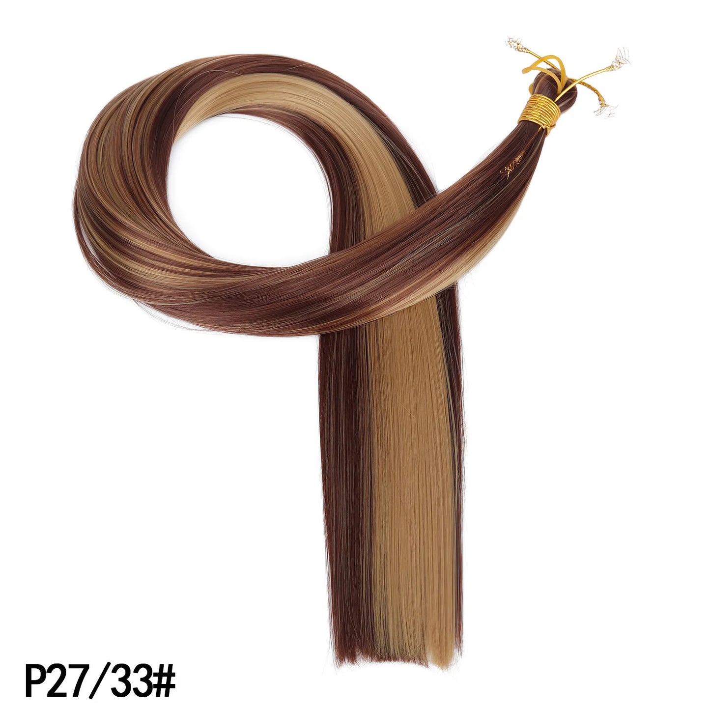 Wholesale Dyed Long Straight Hair Wigs Machine Double Weft High Temperature Fiber Braided Bulk Hair Bundle 150g