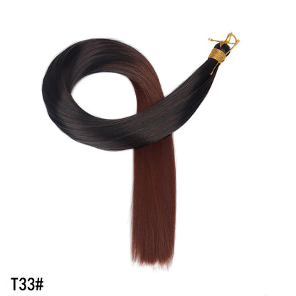Wholesale Dyed Long Straight Hair Wigs Machine Double Weft High Temperature Fiber Braided Bulk Hair Bundle 150g