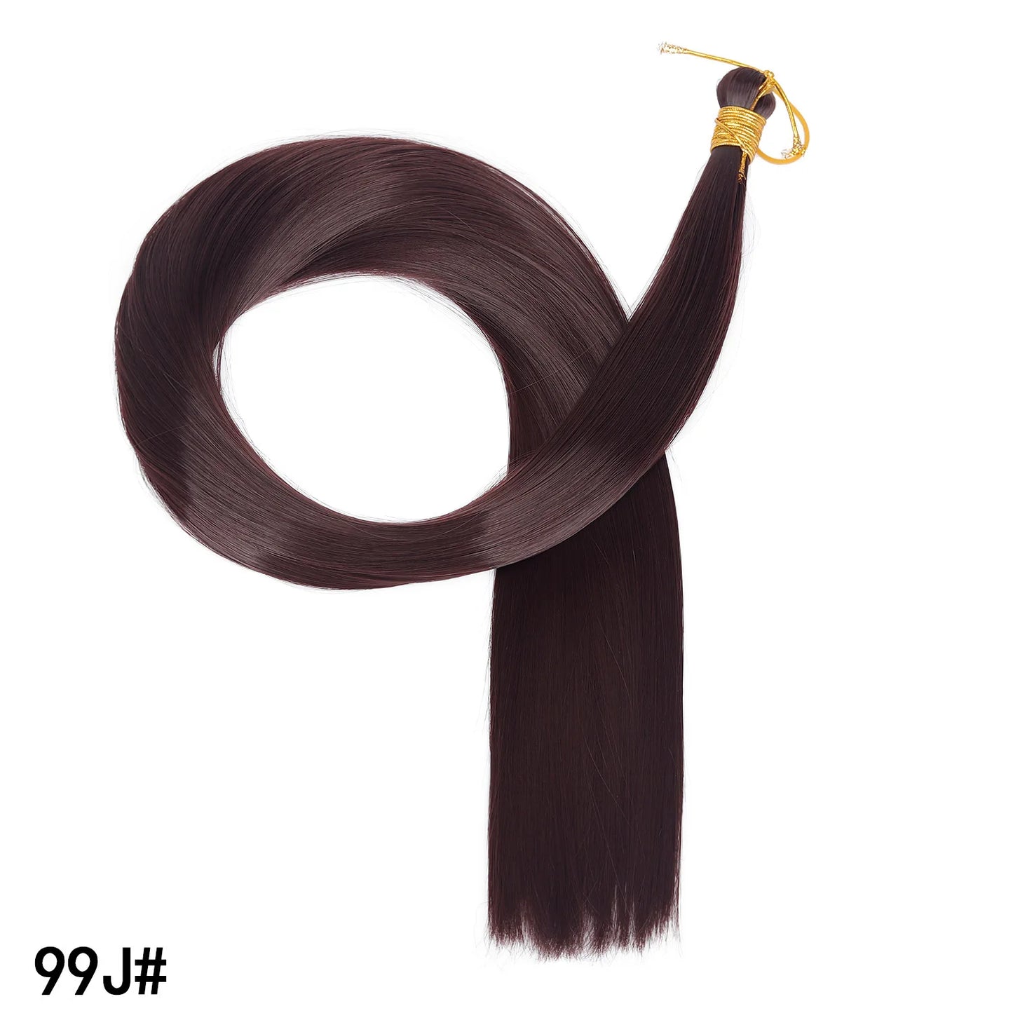 Wholesale Dyed Long Straight Hair Wigs Machine Double Weft High Temperature Fiber Braided Bulk Hair Bundle 150g