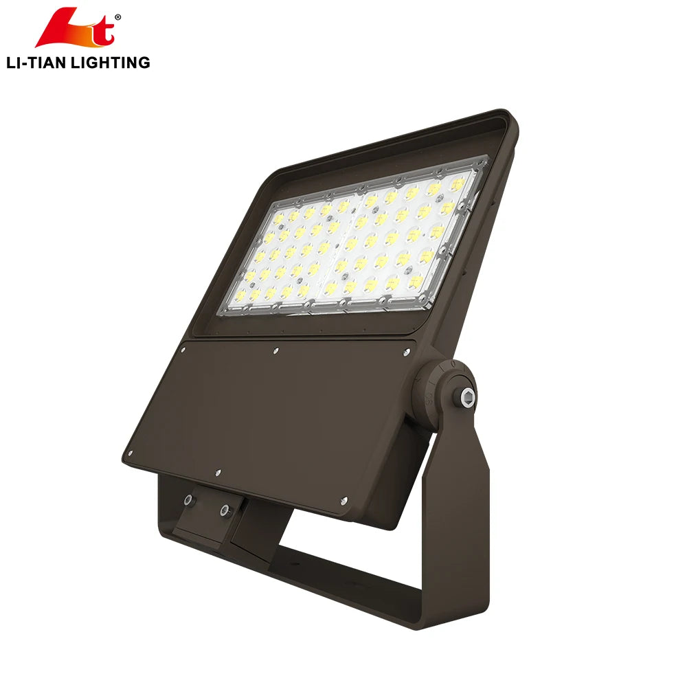 100W 150W 200W LED Outdoor Floodlight Fixtures with 150LM Per Watt Warm White Light Aluminum Body IP66 IP65 Rating for Road 240V