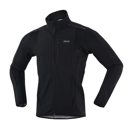 ARSUXEO Men's Warm Cycling Jacket Fleece Bike Jersey Windproof Waterproof Softshell Coat Bicycle Clothing Motorcycle Raincoat