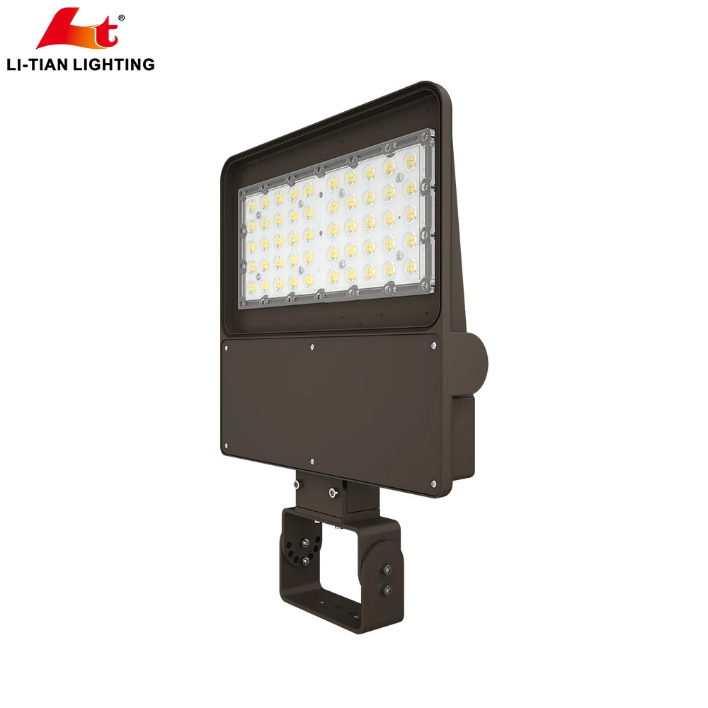100W 150W 200W LED Outdoor Floodlight Fixtures with 150LM Per Watt Warm White Light Aluminum Body IP66 IP65 Rating for Road 240V