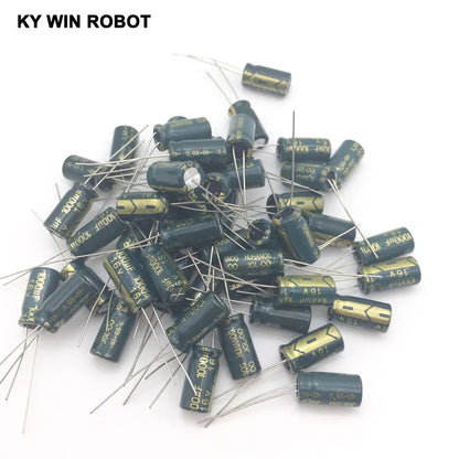 50PCS Aluminum Capacitors 1000uF 108 20% 8*16mm 16V 1000000nF 1000000000pF Diameter8mm