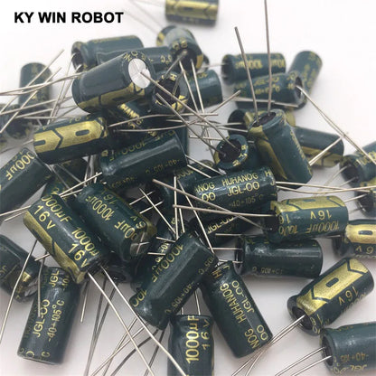50PCS Aluminum Capacitors 1000uF 108 20% 8*16mm 16V 1000000nF 1000000000pF Diameter8mm