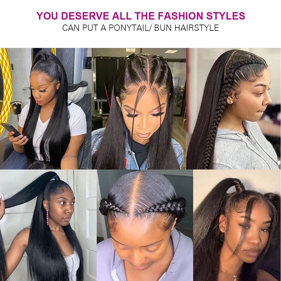 Wholesale Glueless Lace Frontal Natural Straight Human Hair Wig 13x4 Hd Lace Front Wigs for Black Women