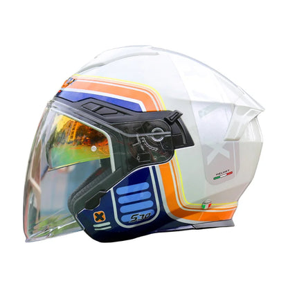 Motorax S30 Dual Visor Half Helmet Summer Riding Safety Helmet for Men and Women