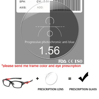 Progressive Prescription Running Glasses Sports Glasses Football Basketball Eyeglasses Photochromic Lens