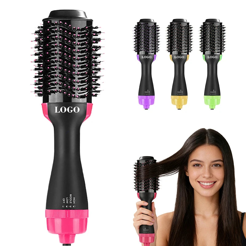 Smooth Frizz Hot Air Straightener Oval Titanium Barrel  Ionic Hairdryer and Styler Volumizer Hair Dryer Brush Blow Dryer Brush