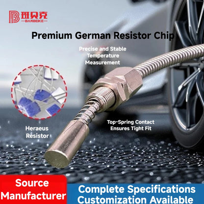 PT100 Rugged Metal Hose Motor Bearing Thermal Resistor Resists Pulling and Bending RTD Temperature Sensor