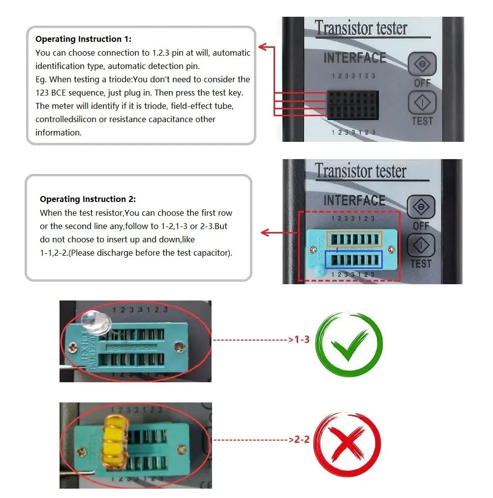 Mosfet Transistor Capacitor Tester M328 NPN PNP Transistor Diode Resistor Inductor Capacitance MOS SCR ESR Meter