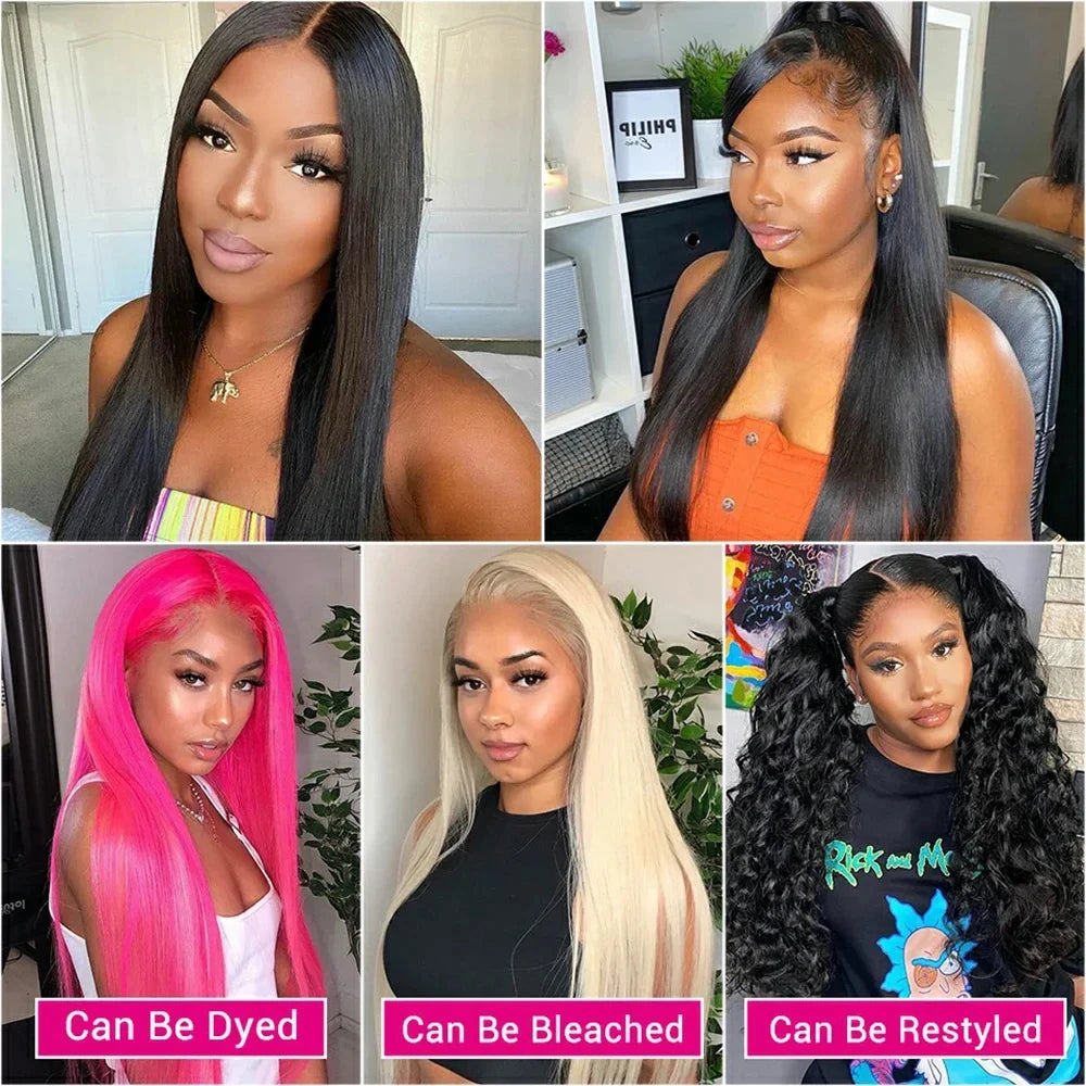 Glueless Cheap Wholesale 100 Natural Raw Indian Long Straight Human Hair Wigs 13x4 HD Transparent Lace Front Wigs Pre Plucked