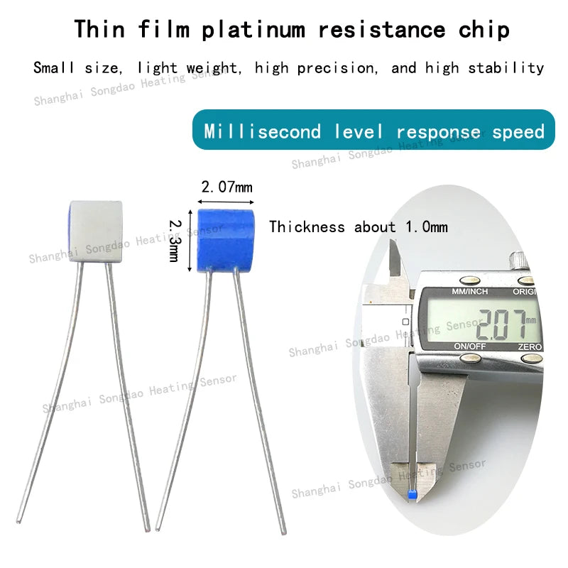 PT100 Thin Film Platinum Resistance Temperature Measurement Chip B-class A-class Temperature Sensor element with High Precision