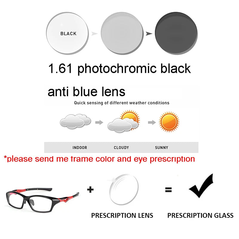 Progressive Prescription Running Glasses Sports Glasses Football Basketball Eyeglasses Photochromic Lens