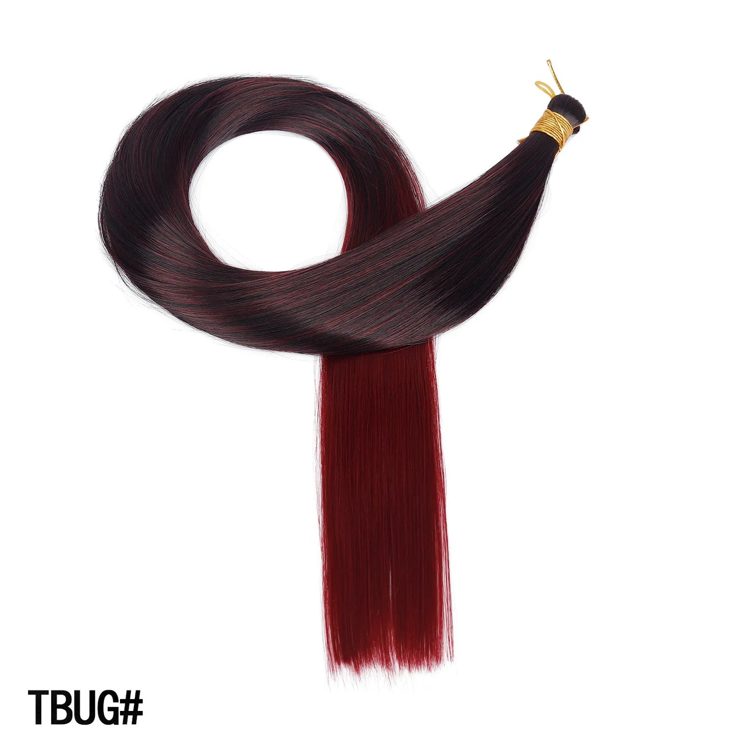 Wholesale Dyed Long Straight Hair Wigs Machine Double Weft High Temperature Fiber Braided Bulk Hair Bundle 150g