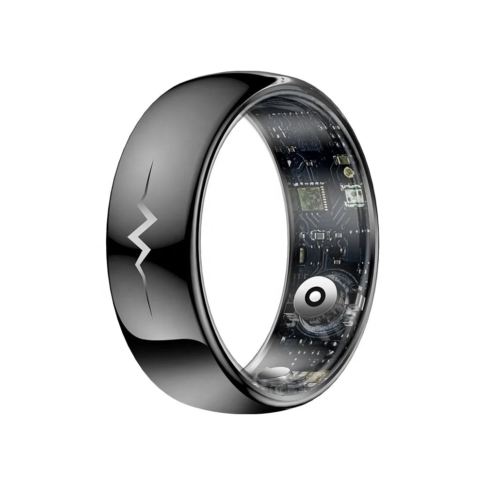 2025 Q520 ECG Smart Ring Blood Oxygen Blood Pressure Monitor with Charging Case, Multifunctional Health Fitness Tracker for Men
