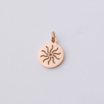 12*17mm round hollow sun full polished small pendant DIY stainless steel accessories with hanging ring 0.8*5mm