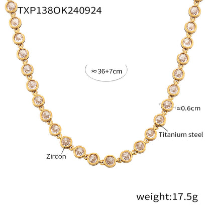 INS Internet Celebrity Bohemian Zircon Bracelet Simple Advanced Dopamine Necklace Advanced Temperament Jewelry suit