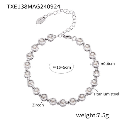 INS Internet Celebrity Bohemian Zircon Bracelet Simple Advanced Dopamine Necklace Advanced Temperament Jewelry suit
