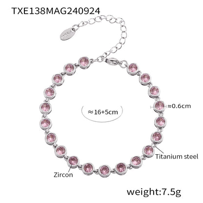 INS Internet Celebrity Bohemian Zircon Bracelet Simple Advanced Dopamine Necklace Advanced Temperament Jewelry suit