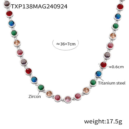INS Internet Celebrity Bohemian Zircon Bracelet Simple Advanced Dopamine Necklace Advanced Temperament Jewelry suit