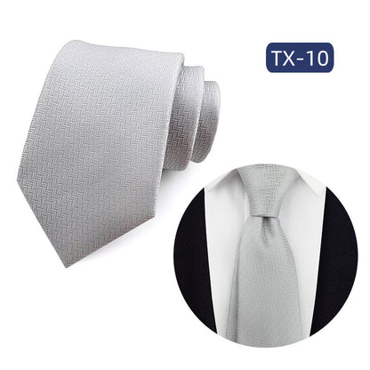 in stock wholesale men's tie jacquard yarn-dyed fabric small floral pattern business casual wedding groom tie