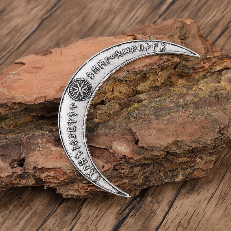 Foreign Trade Hot-Selling Viking Retro Odin Rune Crescent-Shaped Hairpin Nordic Hairpin Norwegian Style Hair Accessories Wholesale