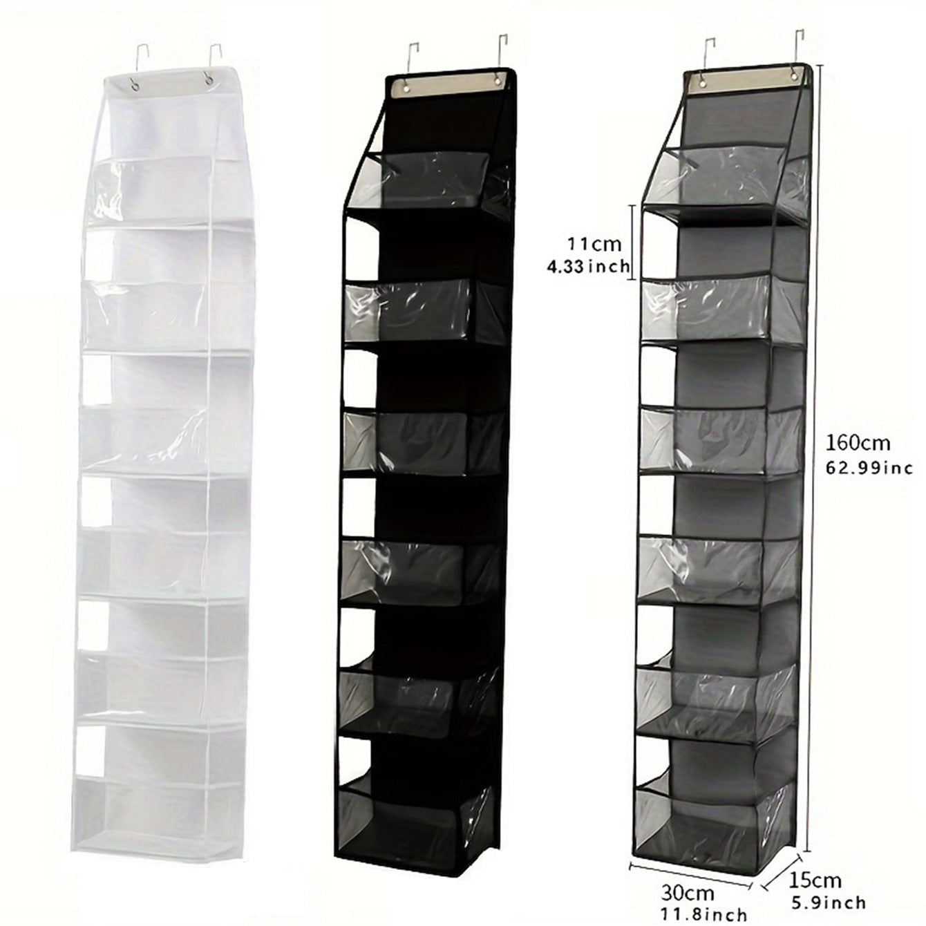 Wall-Mounted Storage Hanging Bag Behind the Door, Multi-Layered Dormitory Storage, Multifunctional Clothing and Toy Plastic Bag Storage Bag