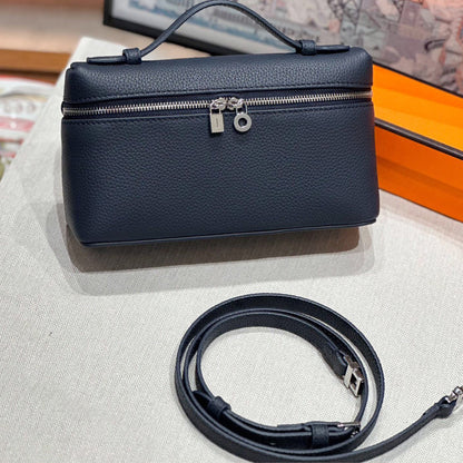 2024 New Lunch Box Bag Fashionable All-match Shoulder Bag Women's Top Layer Cowhide Crossbody Bag Business Commuter Hand-held Bag