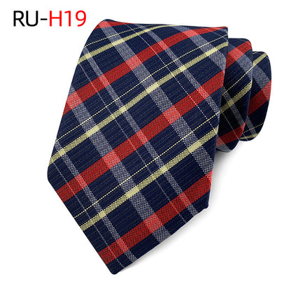 Tie Men's British Vintage Brown khaki brown Plaid Business Casual Striped Red Wedding Tie