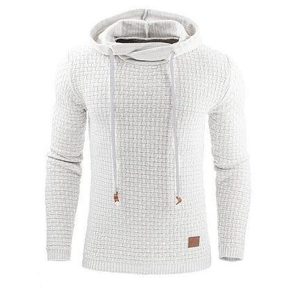 2018 autumn and winter new European and American men's jacquard sweater long sleeve hoodie warm color hooded sweatshirt jacket