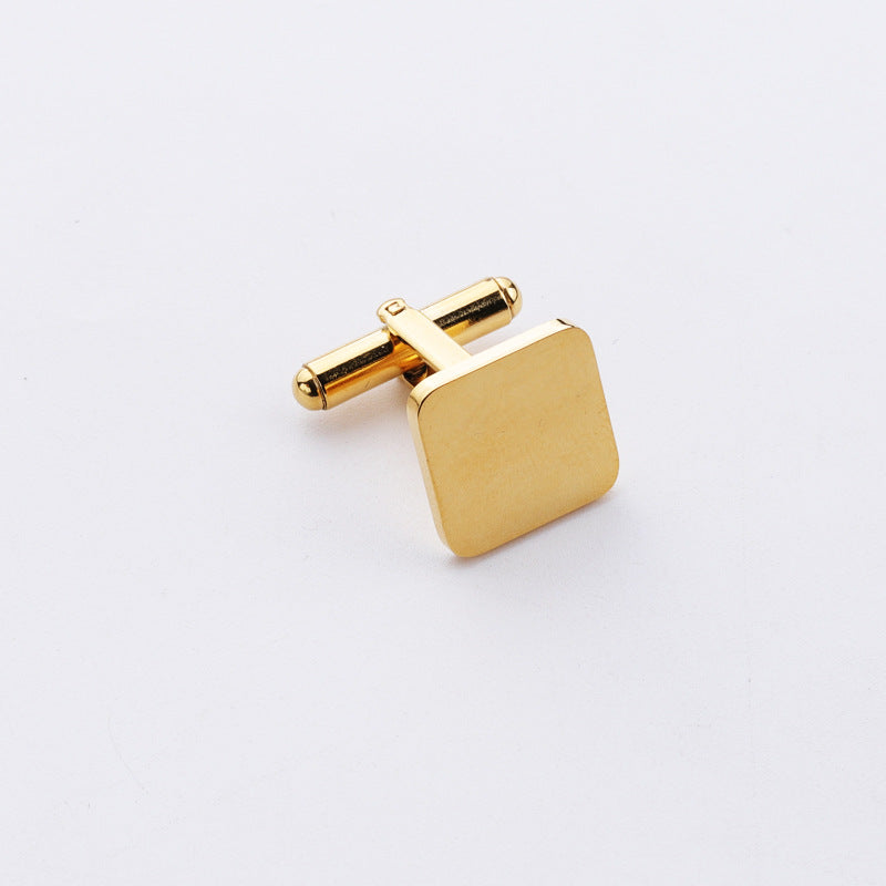 European and American Hot-Selling French-Style Stainless Steel Suit Cufflinks DIY Square Customizable Engraving Cufflinks Jewelry Accessories