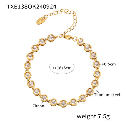 INS Internet Celebrity Bohemian Zircon Bracelet Simple Advanced Dopamine Necklace Advanced Temperament Jewelry suit