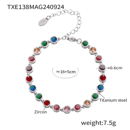 INS Internet Celebrity Bohemian Zircon Bracelet Simple Advanced Dopamine Necklace Advanced Temperament Jewelry suit