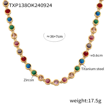 INS Internet Celebrity Bohemian Zircon Bracelet Simple Advanced Dopamine Necklace Advanced Temperament Jewelry suit