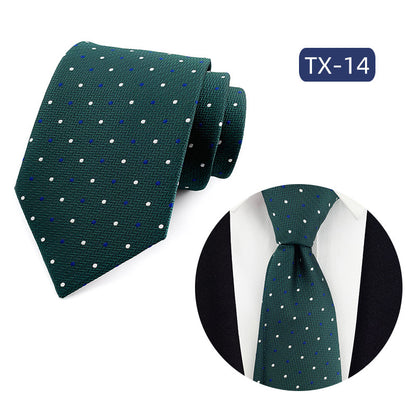 in stock wholesale men's tie jacquard yarn-dyed fabric small floral pattern business casual wedding groom tie