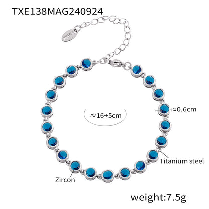 INS Internet Celebrity Bohemian Zircon Bracelet Simple Advanced Dopamine Necklace Advanced Temperament Jewelry suit