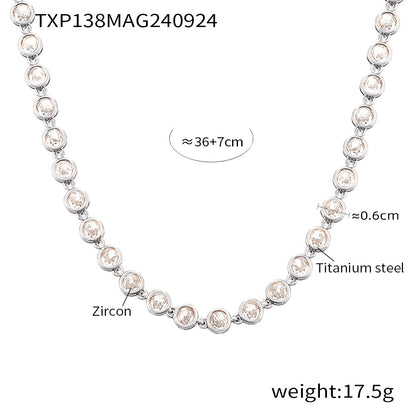 INS Internet Celebrity Bohemian Zircon Bracelet Simple Advanced Dopamine Necklace Advanced Temperament Jewelry suit