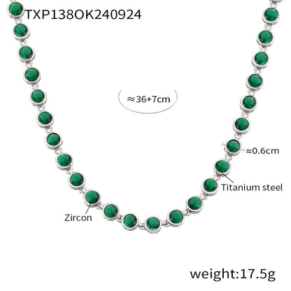 INS Internet Celebrity Bohemian Zircon Bracelet Simple Advanced Dopamine Necklace Advanced Temperament Jewelry suit