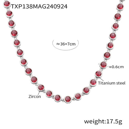INS Internet Celebrity Bohemian Zircon Bracelet Simple Advanced Dopamine Necklace Advanced Temperament Jewelry suit