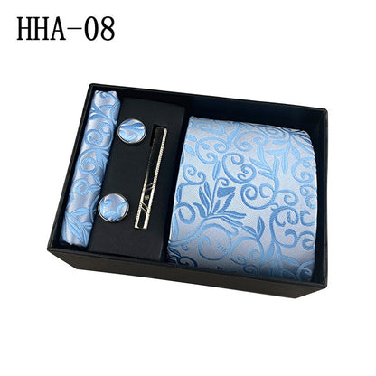 Factory Wholesale Men's Tie Business Dress Wedding Photo Suit Accessories Tie Cufflinks Square Tie Gift Box