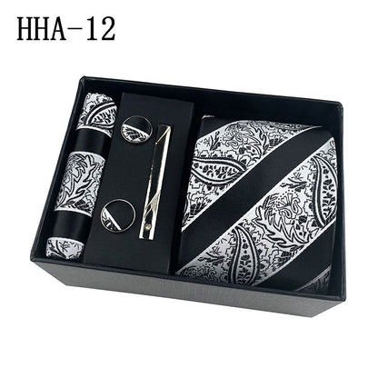 Factory Wholesale Men's Tie Business Dress Wedding Photo Suit Accessories Tie Cufflinks Square Tie Gift Box