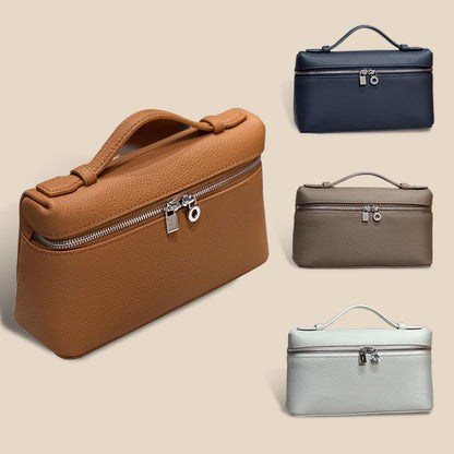 2024 New Lunch Box Bag Fashionable All-match Shoulder Bag Women's Top Layer Cowhide Crossbody Bag Business Commuter Hand-held Bag