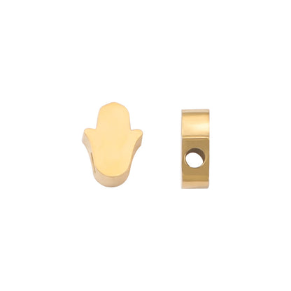 in stock Stainless Steel Mirror Hamsa Hand Small Hole Bead Accessories DIY Palm 1.8mm Aperture 6*8mm