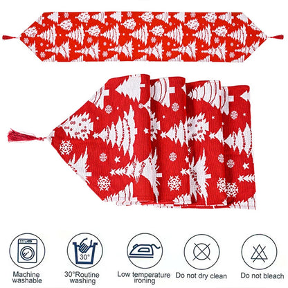 Xmas Tablecloth Printed Table Runner Party Decorations New Snowflake